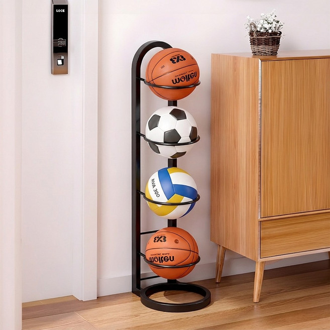 볼 캐리어 공 보관 바구니 이동식 정리함 수납함 카트, 1개, 블랙