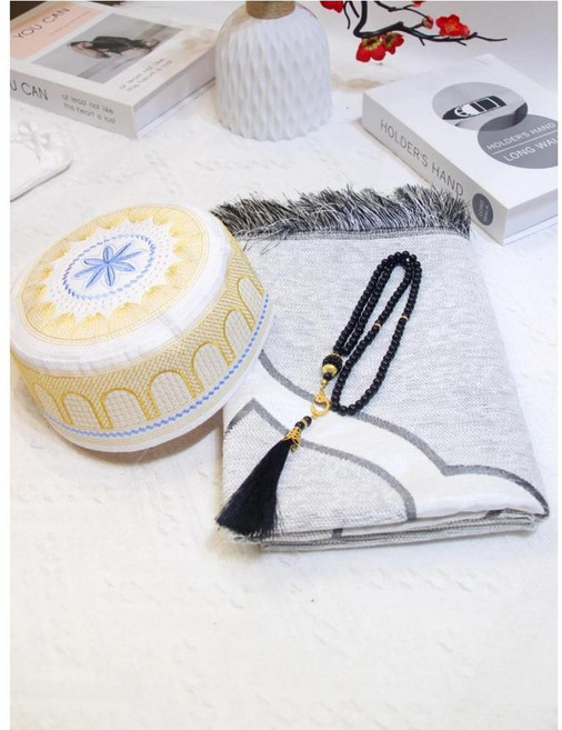 터키 이슬람 기도 매트 사자다 러그 라마단 이드 선물 무슬림 자나마즈 남녀 공용, 1개, 4. Beige / A. 70MMx110MM