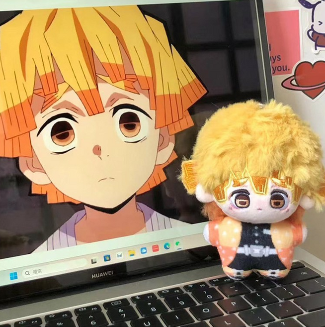 귀멸의 칼날 젠이츠 10cm 인형 키링 봉제 미니 인형 열쇠고리