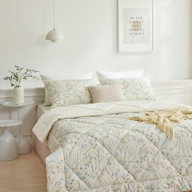 루마인홈 호주산 양모 차렵 이불 베개커버 2P 세트 데이지 SG/Q