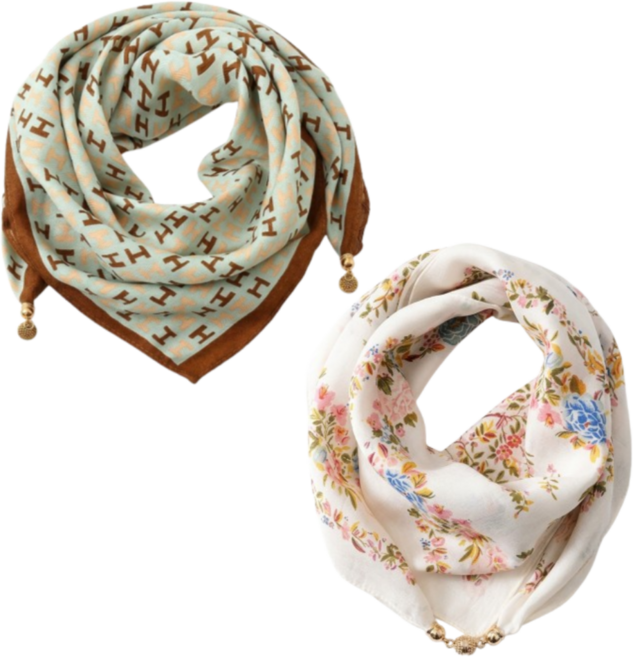 레드에셋 여성 스카프 자석단추 1+1