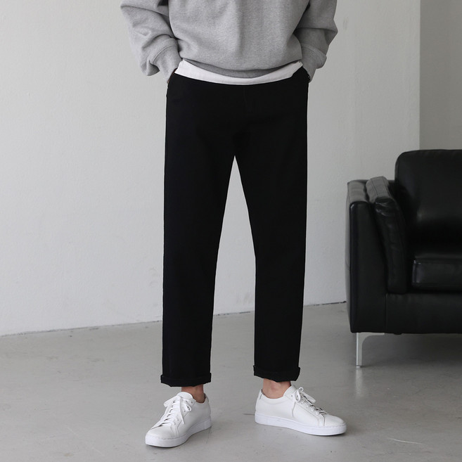 베이직바이블 남자 청바지 히든밴딩 스판 테이퍼드 빅사이즈 일자 워싱 국민 팬츠(5color)