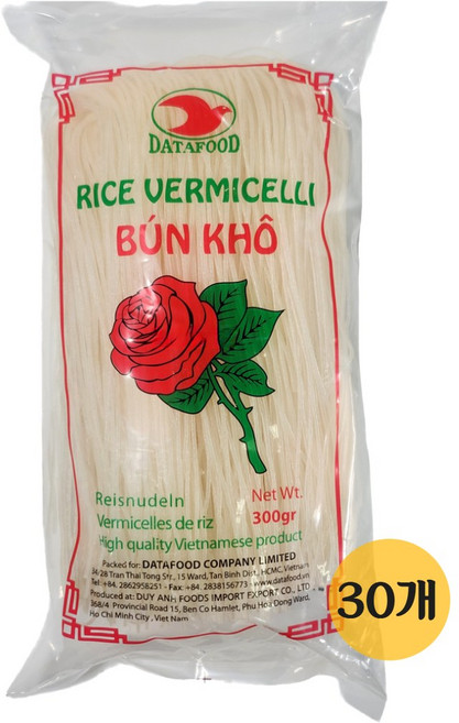 월드푸드 VIETNAM 장미표 분코 버미셀리 쌀국수 BUN KHO, 300g, 30개
