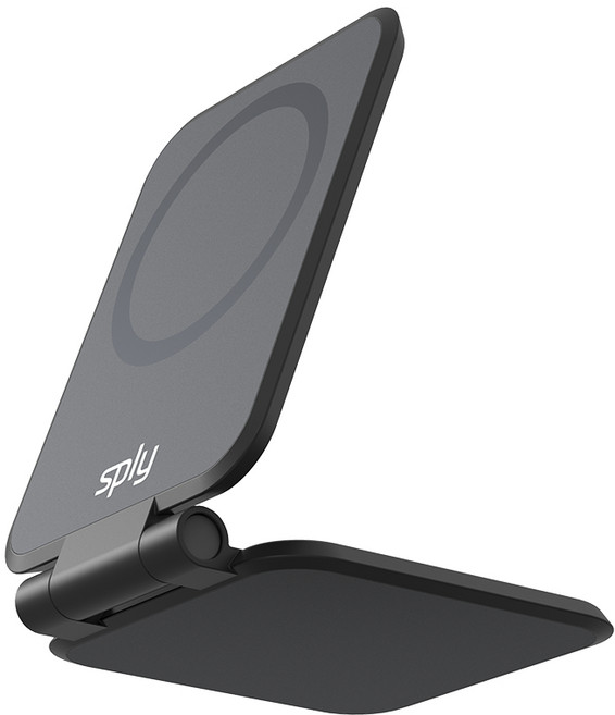 스플리 캐스터 맥세이프 양면 접이식 자석 스마트폰 거치대, 1개, 블랙
