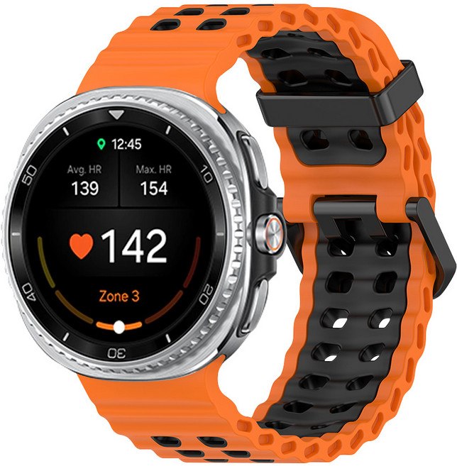 티엑스엘엑스 갤럭시워치 8 클래식 마린 밴드 스트랩, 오렌지 블랙