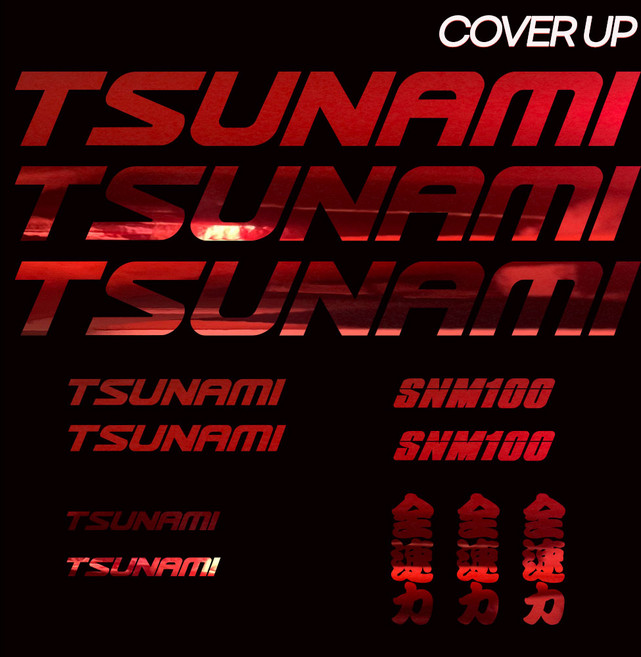 쓰나미 SNM 100 픽시 자전거 데칼 커버업 스티커 세트 TSUNAMI COVER-UP SET (전속력 스티커 3ea 포함), 미러레드