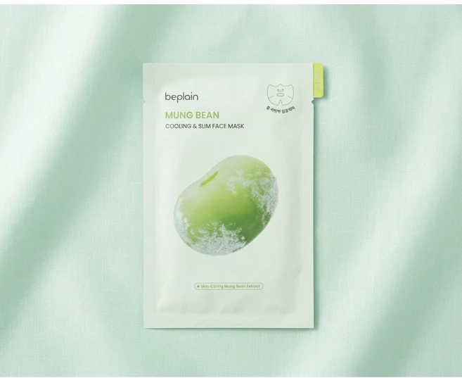 비플레인 녹두 쿨링 앤 슬림 페이스 마스크 10매 1개, 옵션1. 10매 1박스 - 쿠팡