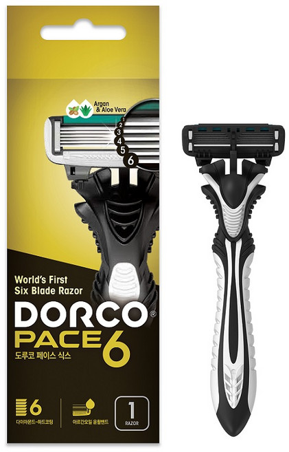 (신보부상) 도루코 PACE6 휴대용 면도기 6중날 1p 일회용, 1개입, 1개