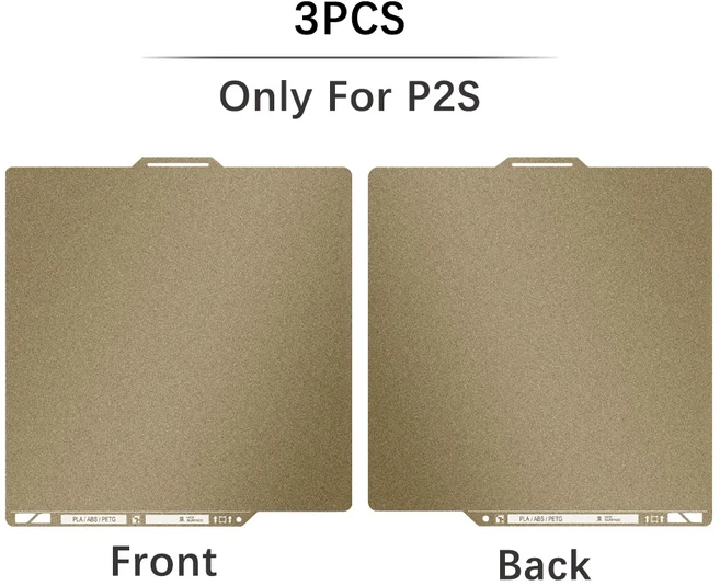 밤부랩 P2S용 QR 코드 텍스처 PEI 베드 두꺼운 양면 스프링 스틸 시트 액세서리, 03 3PCS