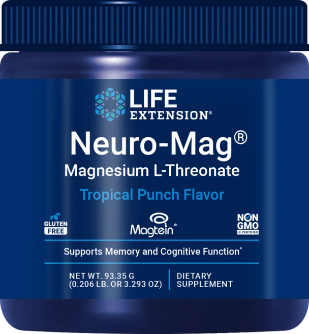 라이프익스텐션 뉴로-매그 마그네슘 L-트레오네이트 트로피컬 펀치, 93.35g, 1개 - 쿠팡