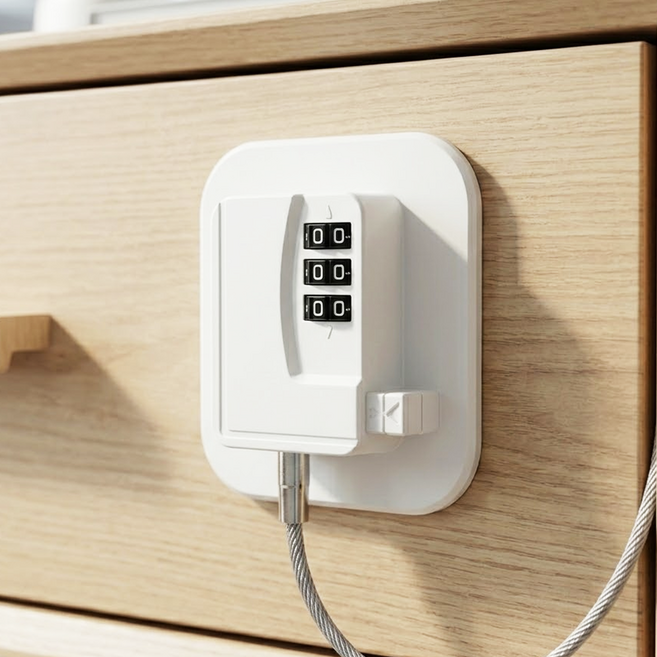 몽빵 무타공 비밀번호 잠금장치, 블랙, 1개