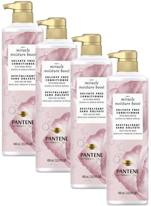 팬틴 미라클 모이스처 부스트 컨디셔너 로즈 워터 Pantene Miracle Moisture Boost Conditioner Rose Water, 4개, 400ml