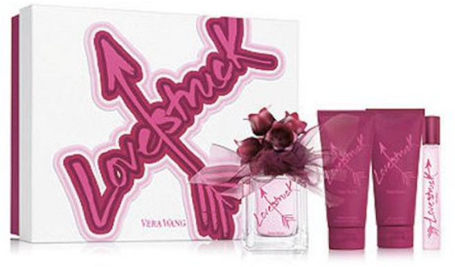 Vera Wang 베라 왕 러브스트럭 4종 세트 3.4oz EDP + 2.5oz B/로션 S/젤 10ml 롤온 LOVE STRUCK WOMEN PERFUME 4pc GIFT S