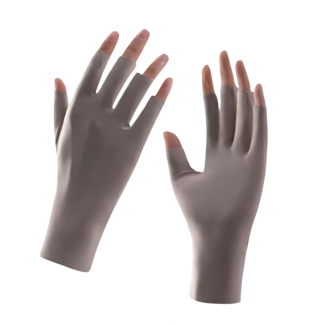 [양민의] 자외선차단 다한증 등산 핑거오픈 쿨장갑 아이스실크 쿨링 반장갑