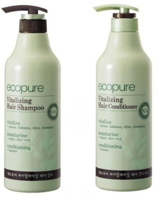 에코퓨어 바이탈라이징 헤어 샴푸 700ml + 컨디셔너, 1개 - 쿠팡