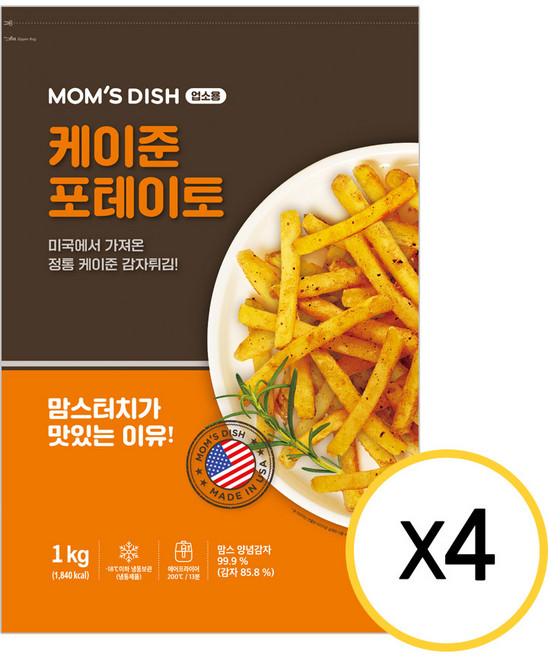맘스터치 케이준 감자튀김 1kg, 4개