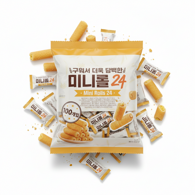 구워서 더욱 담백한 미니롤24(100개입)