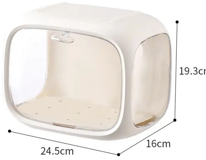 [아크릴 우주선 디자인] 피규어 보관함 / 탁상용 전시 케이스 / 만화 캐릭터 장식장 / 플라스틱 투명 정리함 / 인테리어 수납 박스, 크림 화이트, 1개