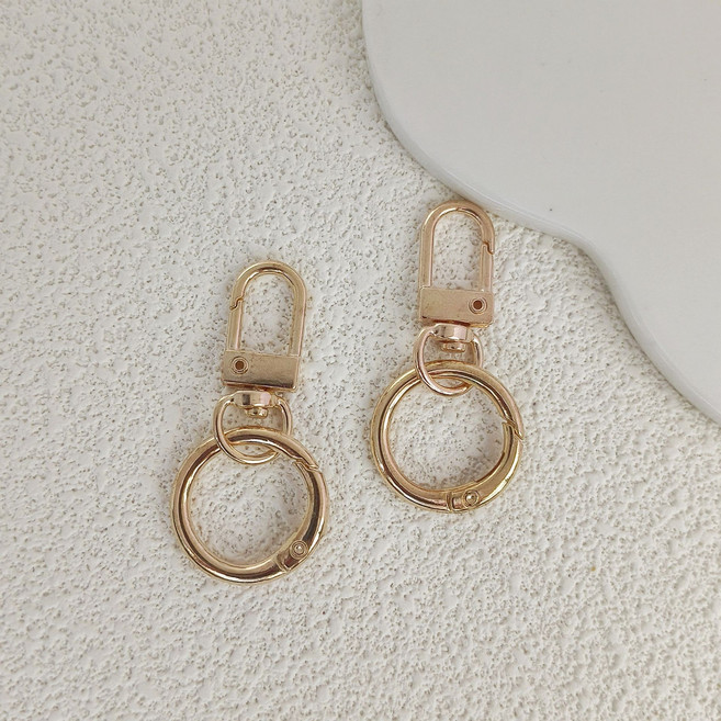 금색 열쇠고리 10pcs, 1개, 원터치 고리