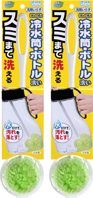 비쿠리프레쉬 반짝반짝 물통 & 보틀 세척 솔 32cm, 그린, 2개