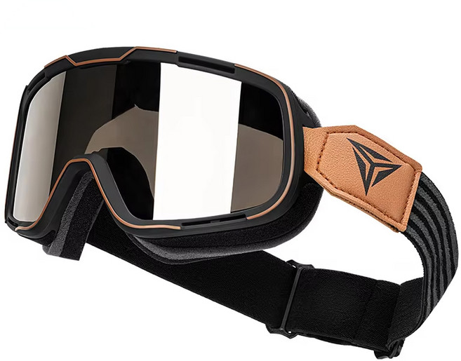 오토바이 고글 모토크로스 바이크 스키 헬멧 방풍 쉴드, 1개, 브라운