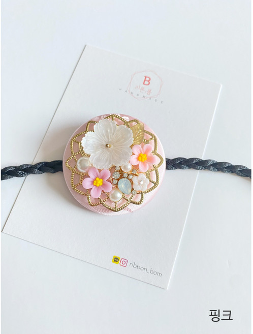 [리본봄] ﻿꽃향기 배씨댕기 한복 머리띠