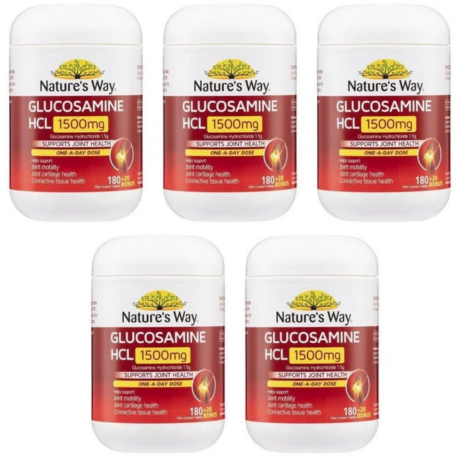 호주 네이쳐스웨이 Nature's Way Glucosamine 글루코사민 1500mg, 5개, 200정 - 쿠팡