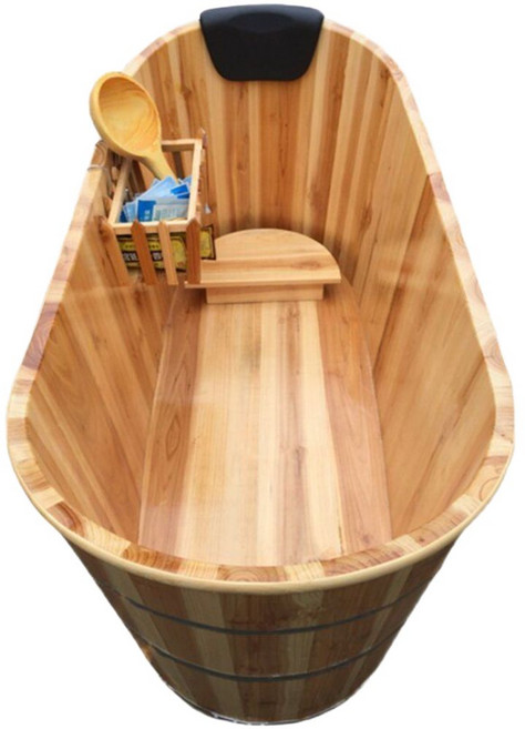 목욕통 공간활용 간이욕조 가정용 플라스틱 이동식 반신욕 욕조 반신욕조 휴대용 원룸 접이식, 8. 통나무색 130장 60폭 65고(뚜껑 없음)