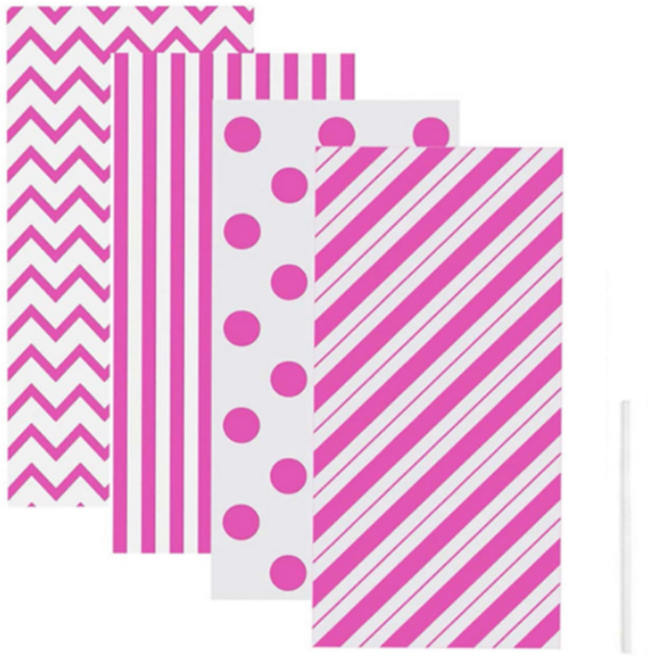 심플리비 비비드 구디백 비닐 선물 포장 봉투 60매, 1세트, 핑크