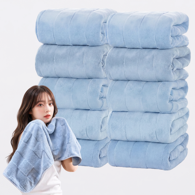 Lumiweft 프리미엄 40수 호텔수건 부드러운 데일리 타월, 10개, 파란색