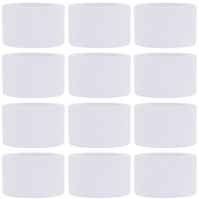 숏 손목밴드, 12개, 화이트