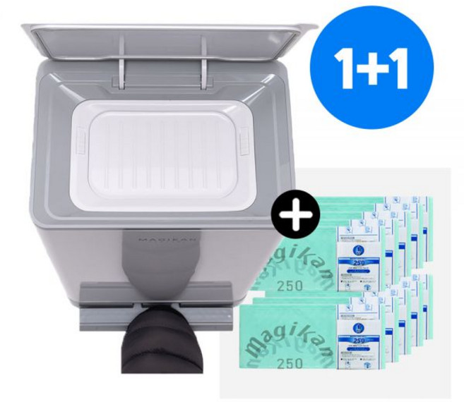 1+1 매직캔 휴지통 기저귀휴지통 세트 (스텔라 속뚜껑 탈부착 가능+ 리필봉투), ☞ 휴지통 27L용 (매직캔 리필봉투), 280R10G(10롤 x1박스)