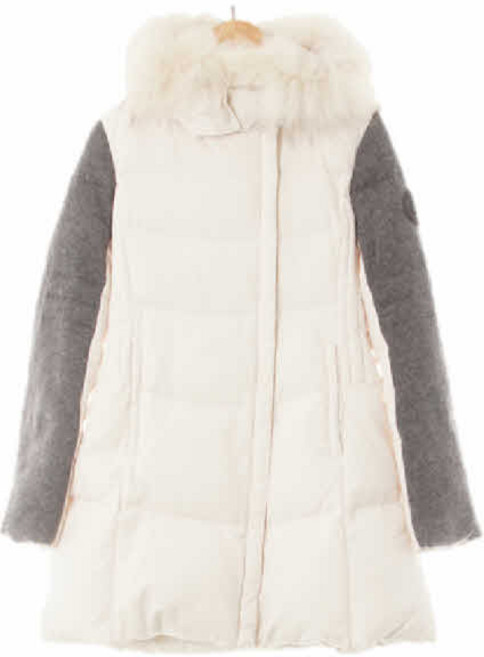 5744 에고이스트 아이보리딥그레이 덕다운 후드퍼소매배색패딩 [M]