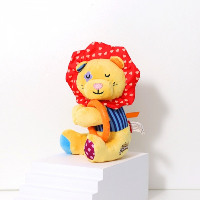 기그위 강아지 장난감 탬버린 사자 삑삑이 바스락 봉제 인형 터그놀이 소형견용, 1개