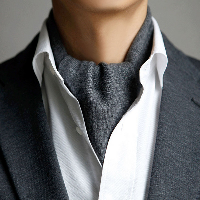[젠틀맨] 캐시미어 울 목 셔츠 스카프 남자 여자 커플 쁘띠 미니 넥 워머 포근한 부드러운 따뜻한 봄 가을 겨울 간절기 선물