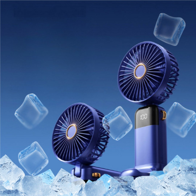 딸의사랑 손선풍기 무선 목 휴대용 선풍기, 딥네이비, DAU-2-01, 1개