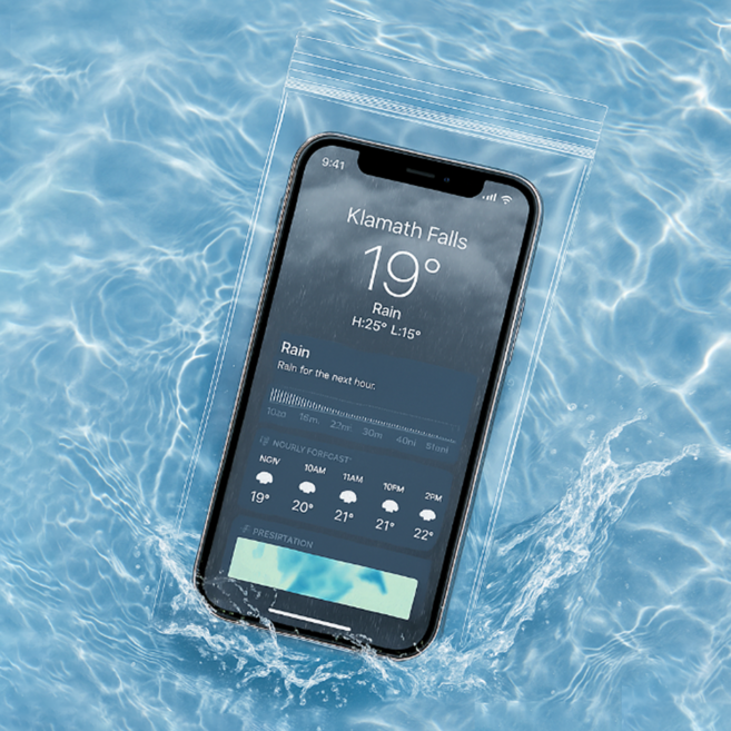 [앤첼라코] 라이트 스마트폰 밀폐 방수지퍼백 야외 배달 물놀이 다회용, 10X20cm, 20개