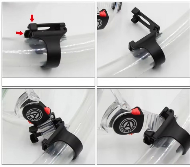 다이빙 스노클 연결 플라스틱 고정클립 스노클 마스크 홀더 리테이너, 블랙