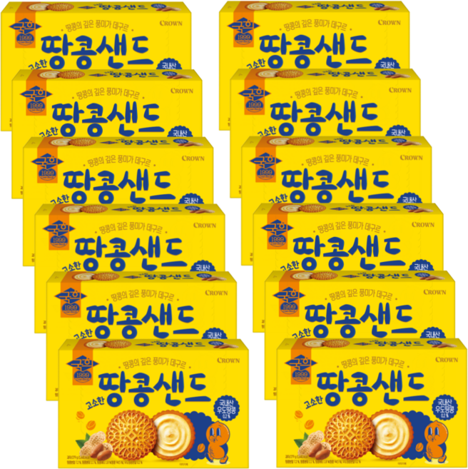 크라운 국희 땅콩샌드, 279g, 12개