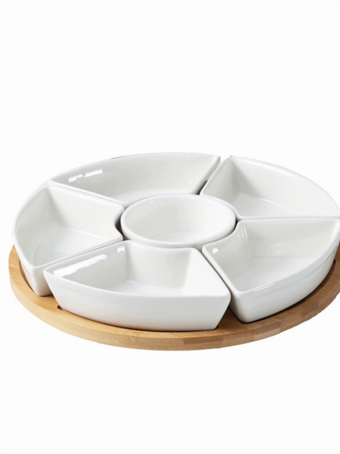 회전접시 구절판 과일 플레이팅 그릇 안주, 회전판, 기본 구성품, 1개