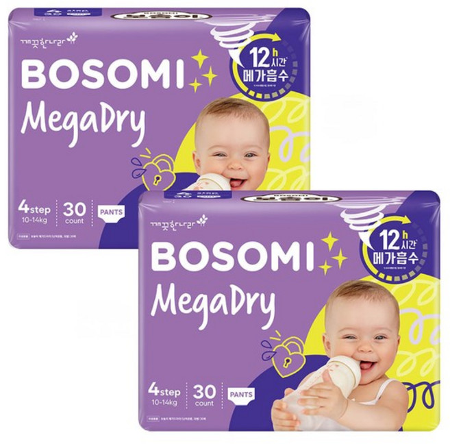 메가드라이 팬티 대형 30개입x2팩, 4단계