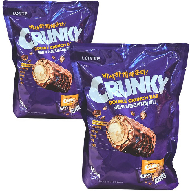 코스트코 롯데 크런키 더블크런치바 미니, 855g, 2개