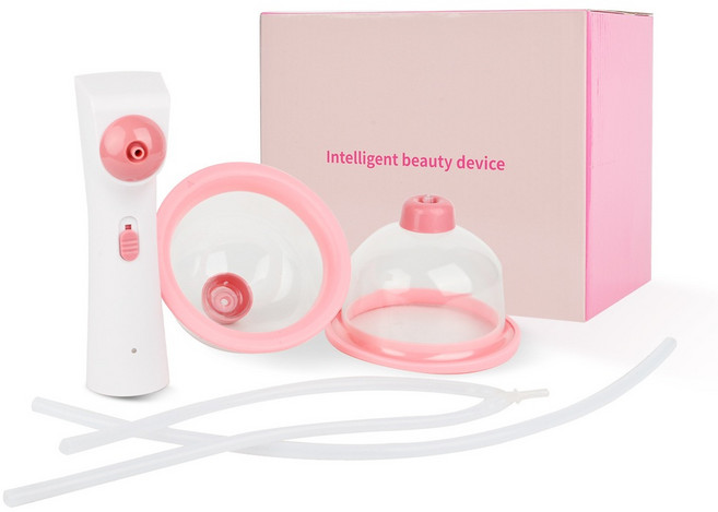 여성용 가슴 마사지기 휴대용 가정용 부드러운 진공 흡입형 볼륨 케어 기기 탄력 개선, 1개, 이중 12.5cm