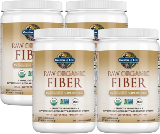 가든오브라이프 로우 오가닉 화이버 식이섬유, 268g, 4개 - 쿠팡