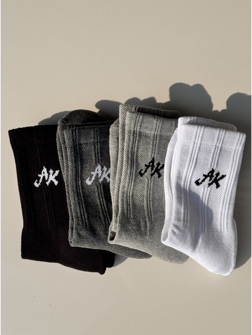 앙드레김 스포츠 쿠션 장목 양말, 4개, 화이트1+ 그레이1+차콜1+블랙1