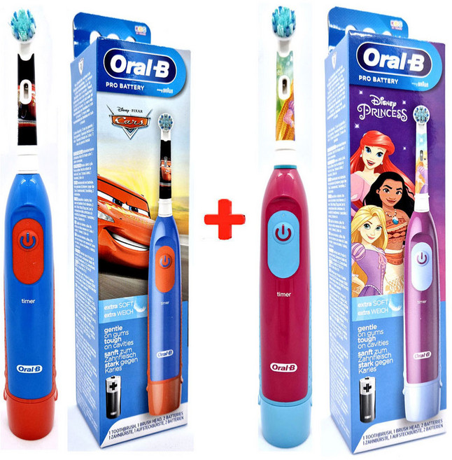 오랄비 유아전동칫솔 1+1 세트 스테이지스파워 카즈 프린세스 어린이전동칫솔세트, 1개, 카즈+프린세스