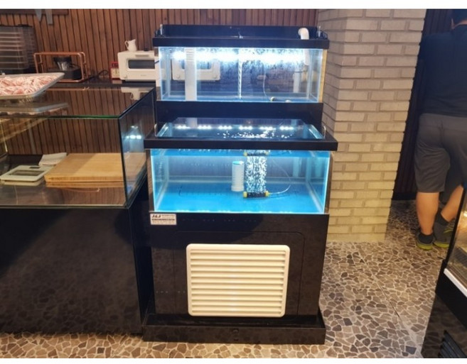 업소용 수족관 활어 횟집 낙지 전복 수조 800 X 600 1단 2단, 2단 기본옵션[냉각기/순환펌프]