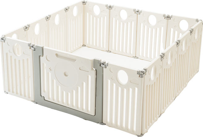 CHIAO FU 兒童遊戲圍欄 安全無毒材質 寬敞玩樂空間 促進寶寶肢體發展, 灰白