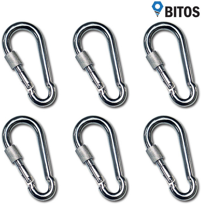 안전비너 세트 연결고리 등산용 캠핑용 고리, 6개