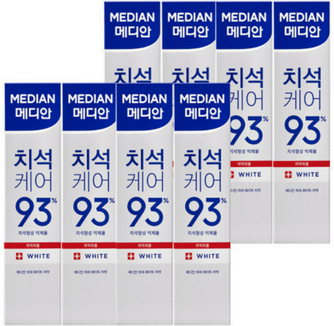 메디안 치석케어 화이트 치약 150g x 8개